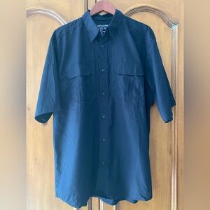 5.11 Tactical Series Shirt Mens XL Tall Black Short Sleeve Button Front